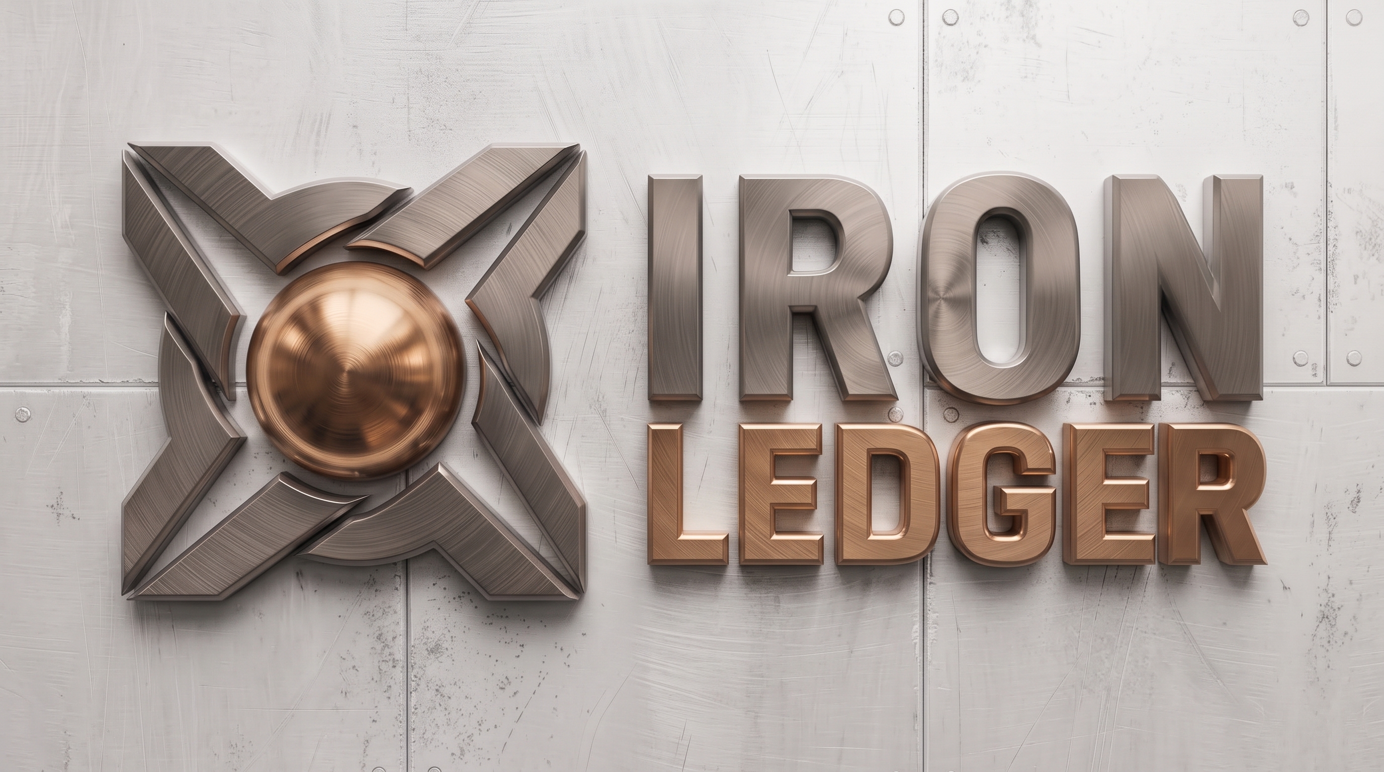 Iron Ledger Metallic Hardware Banner